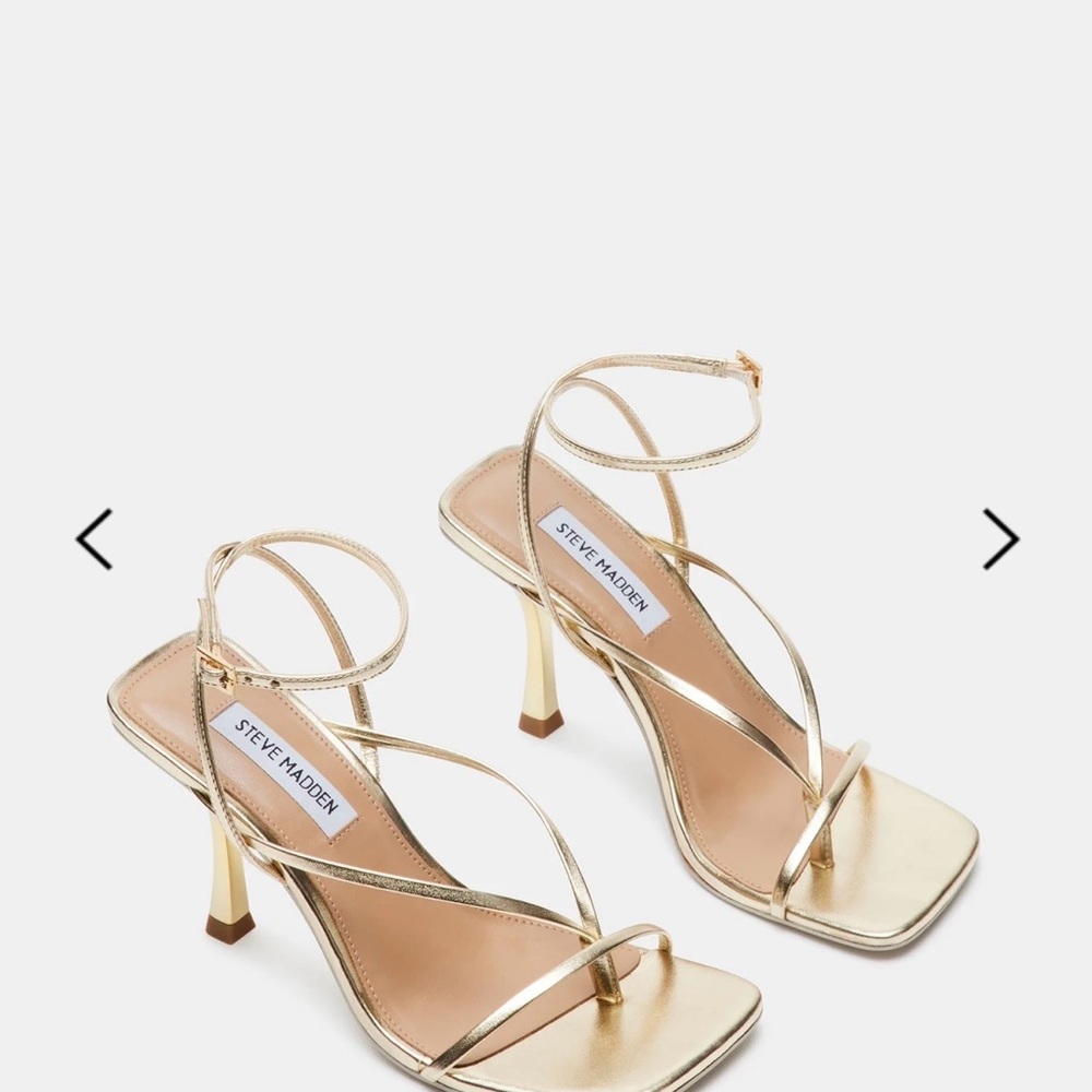 Steve Madden Metallic Gold Strappy Heel Sandals